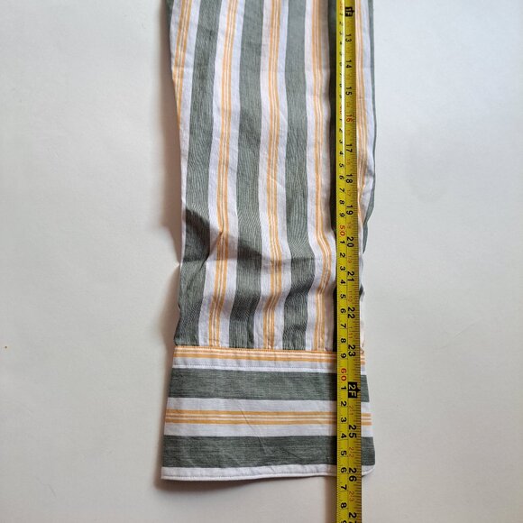 NEW Stenstroms Striped Green Orange Button Down Linen Cotton Dress Shirt Size L - Picture 13 of 16